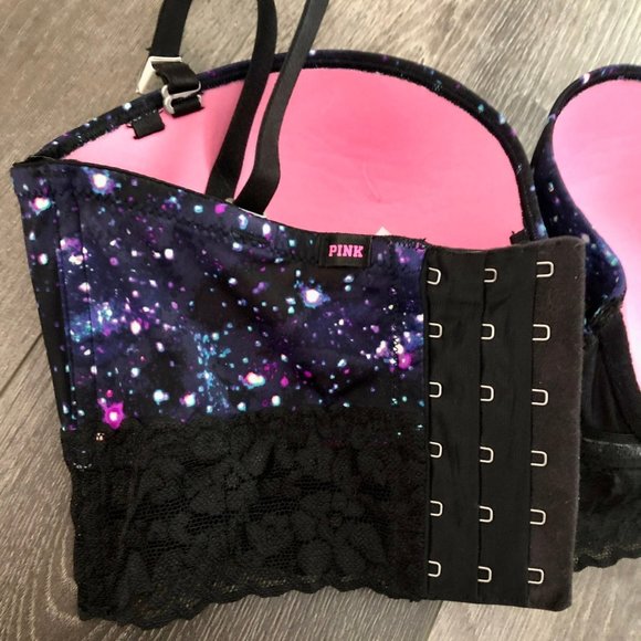 NWT Victoria's Secret VS PINK 34D Galaxy Multi Way Bustier Bra with Lace - Picture 7 of 12